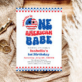 アメリカ人の一人の赤ちゃん7月の最初の誕生日パーティー4th 招待状