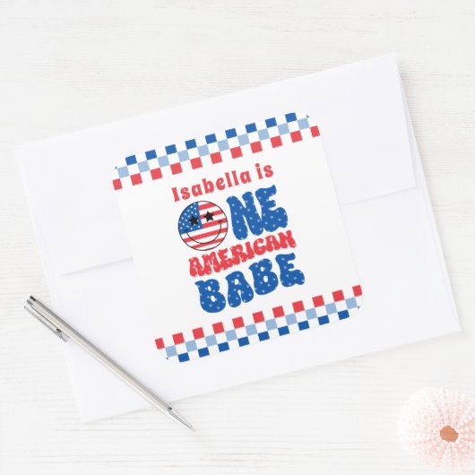 アメリカ人の一人、7月1日の誕生日の4日 スクエアシール (封筒)