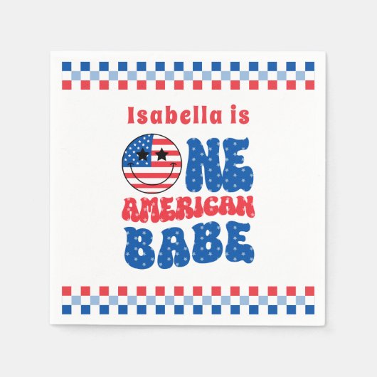 アメリカ人の一人、7月1日の誕生日の4日 スタンダードカクテルナプキン (正面)