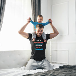 アメリカ人の夫、父、英雄、退役軍人 | 愛国心 Tシャツ