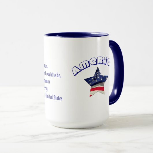 アメリカ人の星ジョンアダムスの引用文 マグカップ (正面右)