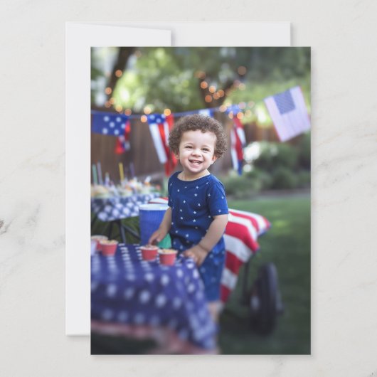 アメリカ人の男で7月1日の4日の誕生日 サンキューカード (裏面)