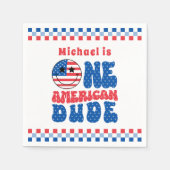 アメリカ人の男で7月1日の4日の誕生日 スタンダードカクテルナプキン (正面)