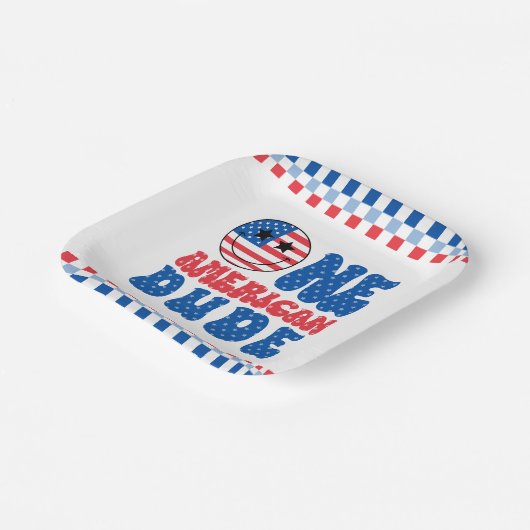 アメリカ人の男で7月1日の4日の誕生日 ペーパープレート (傾斜あり)