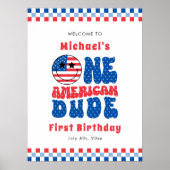 アメリカ人の男の子が7月の最初の誕生日パーティーの4th ポスター (正面)