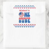 アメリカ人の男の子が7月1日の誕生日の4日 スクエアシール (バッグ)