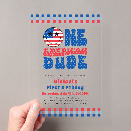 アメリカ人の男の子1歳 アメリカ独立記念日 アクリル招待状