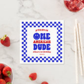 アメリカ人の男の子7月1日の誕生日パーティー スタンダードカクテルナプキン (インサイチュ)