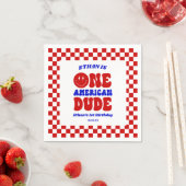 アメリカ人の男の子7月1日の誕生日パーティー スタンダードカクテルナプキン (インサイチュ)