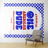 アメリカ人の男の子7月1日の誕生日パーティー タペストリー (インサイチュ(横))