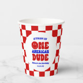 アメリカ人の男の子7月1日の誕生日パーティー 紙コップ (正面)