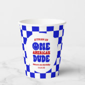 アメリカ人の男の子7月1日の誕生日パーティー 紙コップ (正面)