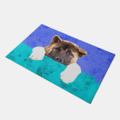 アメリカ人の秋田の子犬 ドアマット (アングル)