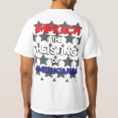 アメリカ人の財産強奪を弾劾せよ Tシャツ (裏面)