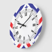 アメリカ人の7月赤い白人および青の4日のパーティー ラージ壁時計 (傾斜)