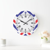 アメリカ人の7月赤い白人および青の4日のパーティー ラージ壁時計 (ホーム)