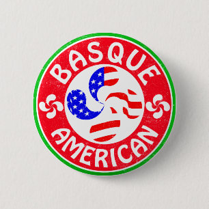 アメリカ人のEuskaraバスクのLauburuの十字 缶バッジ