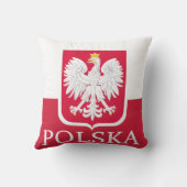 アメリカ人のMoJoの枕ポルスカのポーランドの紋章付き外衣 クッション (裏面)