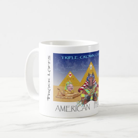 アメリカ人のPharoahの三冠捧げ物のマグ コーヒーマグカップ (正面左)