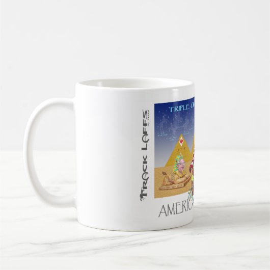 アメリカ人のPharoahの三冠捧げ物のマグ コーヒーマグカップ (左)