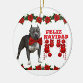 アメリカ人のPittの雄牛のクリスマスの陶磁器のオーナメント セラミックオーナメント (左)