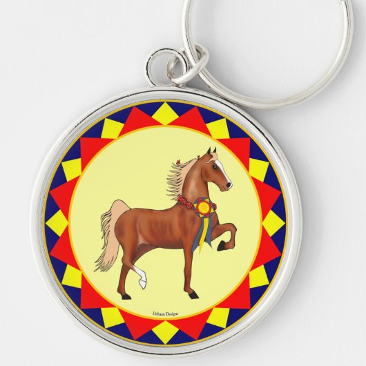 アメリカ人のSaddlebredのチャンピオンKeychain キーホルダー (正面)