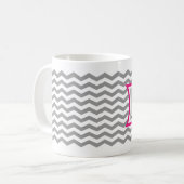 アメリカ人のSaddlebredのマグ-灰色およびピンク コーヒーマグカップ (正面左)