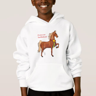 アメリカ人のSaddlebredの女の子のフード付きのスエットシャツ