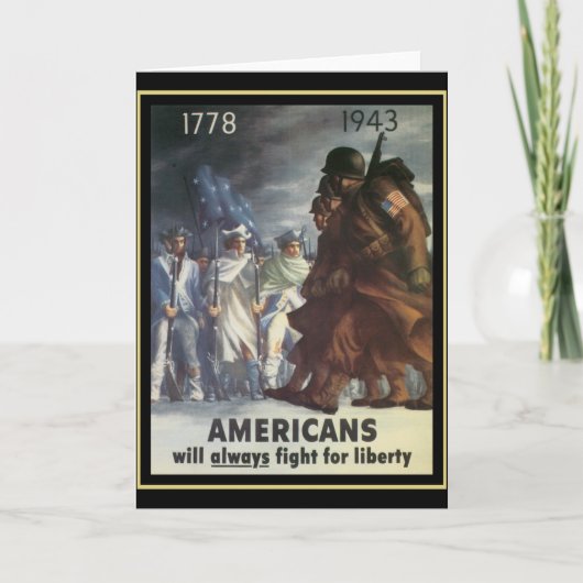 アメリカ人はいつも自由のために戦う カード (正面)