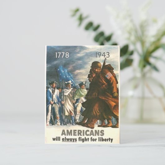 アメリカ人はいつも自由のために戦う! ポストカード (スタンド正面)