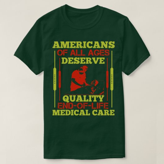 アメリカ人は医療に値する医療e tシャツ (デザイン正面)