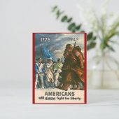 アメリカ人は自由のために常に戦う – 第二次世界大戦 ポストカード (スタンド正面)