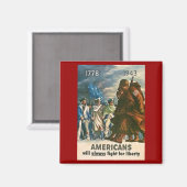 アメリカ人は自由のために常に戦う – 第二次世界大戦 マグネット (正面/裏面)