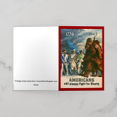 アメリカ人は自由のために常に戦う – 第二次世界大戦 箔グリーティングカード (外側レイダウン)