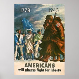 アメリカ人は自由のために常に戦う – 1943年 ポスター