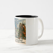 アメリカ人は自由- WWIIのために常に戦います ツートーンマグカップ (正面右)