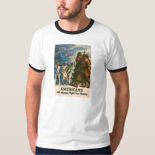アメリカ人は自由WWIIのために常に戦います Tシャツ