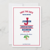 アメリカ人または州の家族会の赤白青 セーブザデート (正面)