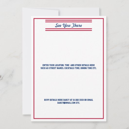 アメリカ人または州の家族会の赤白青 セーブザデート (裏面)