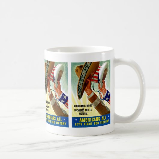アメリカ人みんなで勝利のために戦おう コーヒーマグカップ (右)