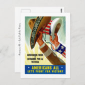 アメリカ人みんなで勝利のために戦おう ポストカード (正面/裏面)