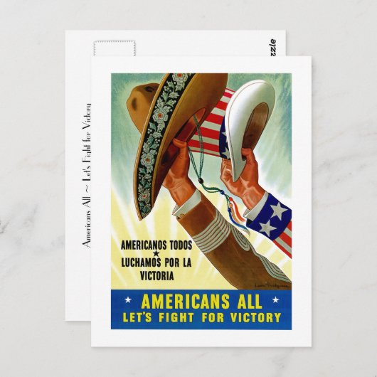 アメリカ人みんなで勝利のために戦おう ポストカード (正面/裏面)