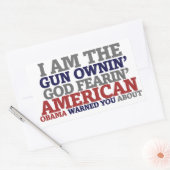 アメリカ人を恐れる銃の持ち主 長方形シール (封筒)