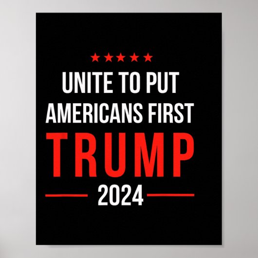アメリカ人を最優先に団結しよう トランプ 2025 大統領 ポスター (正面)