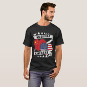 アメリカ人中国のとシャツ半米国人 Tシャツ (正面フル)