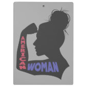 アメリカ人女性ダークグレー クリップボード (裏面)