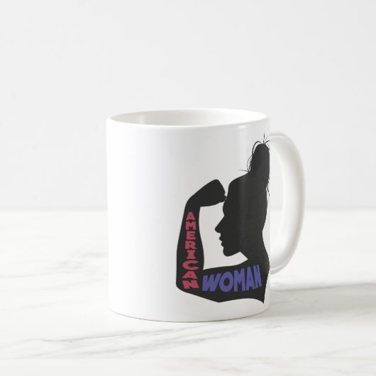 アメリカ人女性ダークグレー コーヒーマグカップ (正面右)