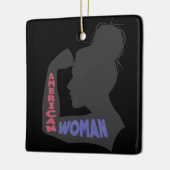 アメリカ人女性ダークグレー セラミックオーナメント (左)