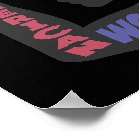 アメリカ人女性ダークグレー ポスター (角)