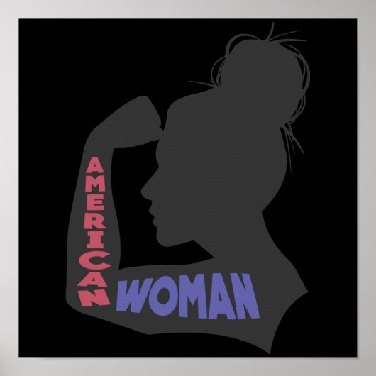 アメリカ人女性ダークグレー ポスター (正面)